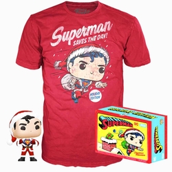Set Figura Pop & Tee Dc Comics Superman Exclusive Flocked