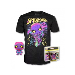 Pop & Tee Marvel Spiderman Black Light Funko + Camiseta Tall