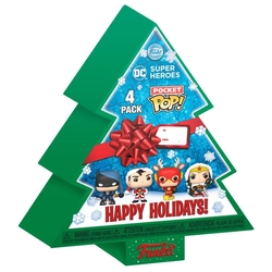 Pack 4 Figuras Pocket Pop Dc Comics Happy Holidays