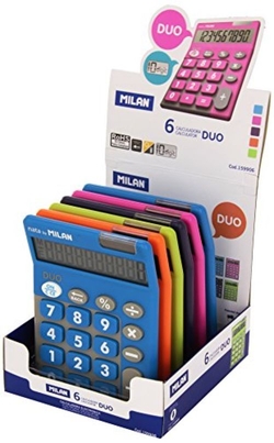 EXP 6 CALCULADORAS TOUCH DUO MILAN CORES FORNECIDOS