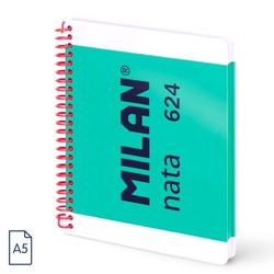 Paq/3 cuaderno espiral a5 80h 95g. 1horizontal 7mm microperforado color verde
