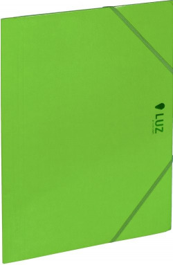PACK OF 5 FOLDERS FOLIO CARDBOARD BANDS AND FLAPS GREEN LUZ