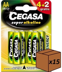 C/15 BLISTER 4+2 PILAS CEGASA SUPER ALCALINA AA LR6