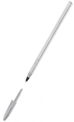 (D) BOLÍGRAFOS BIC CRISTAL PRATA TINTA PRETA PONTA 1MM