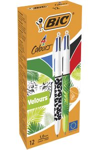C/12 BOLIGRAFOS BIC 4 CORES VELVET BCL PUNTA 1MM