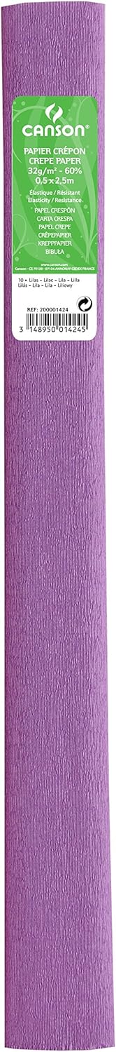 PAQ/10 ROLLO CONTINUO PAPEL CRESPON 50X250CM LILA 32G