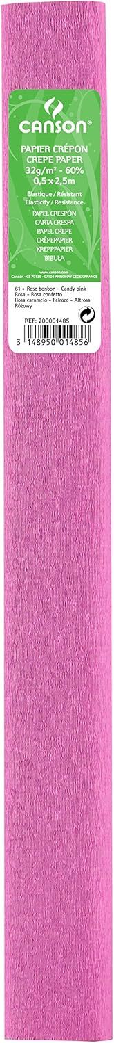 PAQ/10 ROLLO CONTINUO PAPEL CRESPON 50X250CM ROSA 32G