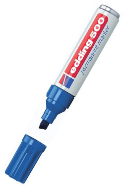 rotulador edding 500 azul marcador punta biselada
