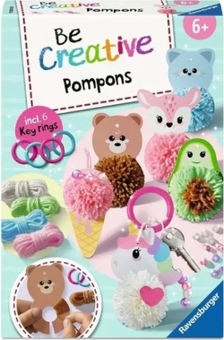BE CREATIVE MIDI PONPON KAWAII LLAVEROS