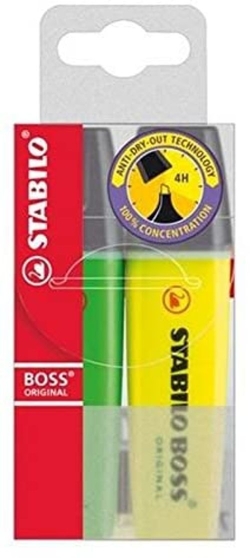 Blister 2 marcadores fluorescentes stabilo boss surtidos