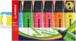 ESTOIG 6 MARCADORES FLUORESCENTES STABILO BOSS 70 ORIGINAL