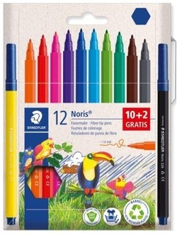 Estuche 10+2 rotuladores de colores noris club 326