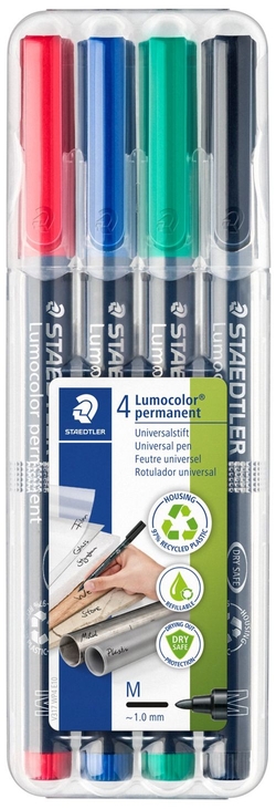 ESTOXO 4 ROTULADORES LUMOCOLOR 317 PUNTA M CORES SURTID.