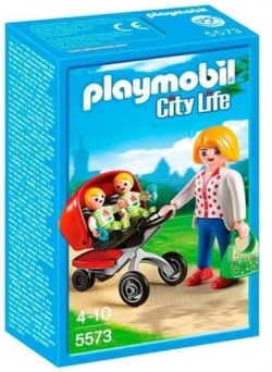 PLAYMOBIL MOM WITH TWINS CARRIAGE