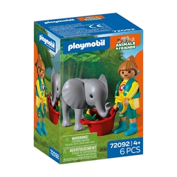 ZOO ELEFANTE BEBE Y CUIDADORA
