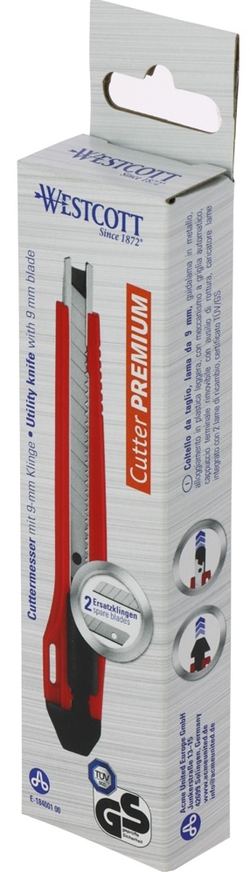 CUTER PREMIUM 9MM CON GUIA METAL WESTCOTT EN CAJA