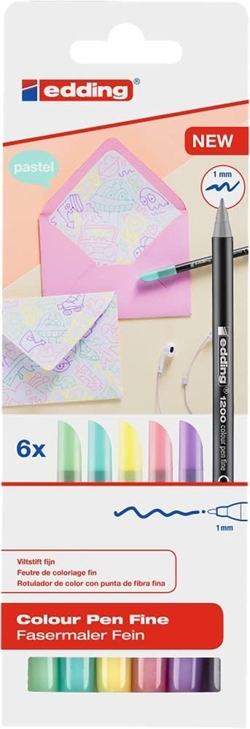 ESTOXO 6 ROTULADOR EDDING 1200 FORNECIDO PASTEL P. FIBRA