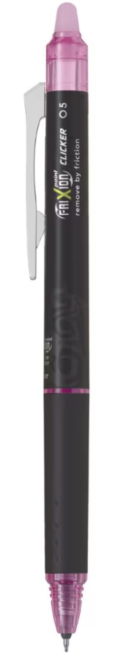 C/12 BOLIGRAF FRIXION CLICKER POINT 0,5MM ROSA BORRABLE