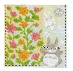 Mini Toalla Totoro Gris Jardin De Flores 25X25 Cm Mi Vecino