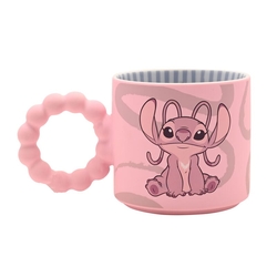 Taza Rosa Angel Stitch Disney