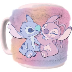 Taza Funda De Peluche Angel &, Stitch Disney 440Ml