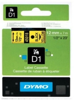 CINTA DYMO D1 12MMX7M NOIR/JAUNE
