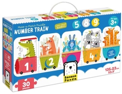 MAKE A MATCH PUZLE NUMBER TRAIN +3 AÑOS