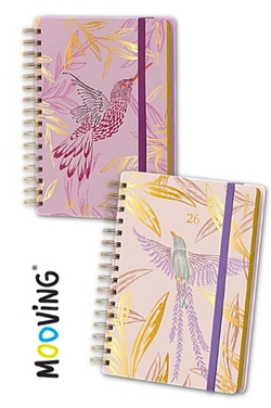 Agenda espiral anual 2026 boho día página 10x15cm colores surtidos