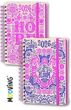 Agenda espiral anual 2026 serie hope día página 15x21cm modelos surtidos