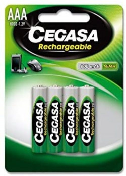 BLISTER 4 PILAS CEGASA RECARGABLE HR03 800 ,AH 1 2V