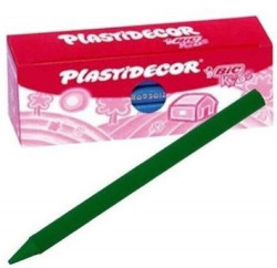 BOX OF 25 PLASTIDECOR CRAYONS UNICOLOR LIGHT GREEN
