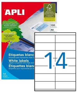 C/100 HOJAS ETIQUETAS FT/IM 105X40 APLI CANTOS RECTOS