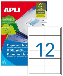 C/100 HOJAS ETIQUETAS FT/IM 97X42,4 APLI CANTOS RECTOS