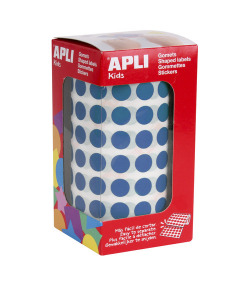 ROLL OF ROUND BLUE STICKERS 10.5MM