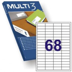 C/100 FOLHAS ETIQUETAS FT/IM 48.5X16,9 MULTI3 CANTOS RECTOS