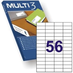 C/100 FOLHAS ETIQUETAS FT/IM 52,5X21.2 MULTI3 CANTOS RECTOS