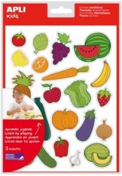 SAC 3 FEUILLES GOMETS TEMATICOS FRUITS ET VERDURAS