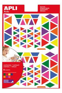 SACO 6 FOLHAS GOMETS TRIANGULARES 7 CORES SORTIDOS