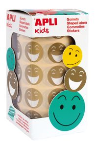 ROLO GOMETS REDONDOS COM CARAS FELICES COR ORO 20MM