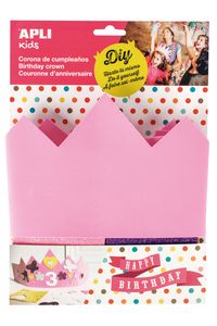 BLISTER CORONA CUMPLEAÑOS COR-DE-ROSA BORRACHA EVA + ACCESORIOS