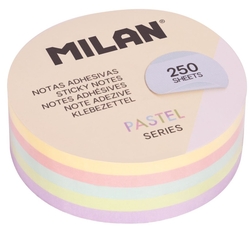 Notas adhesivas removibles 250h. circulares colores pastel 6,7cm diametro