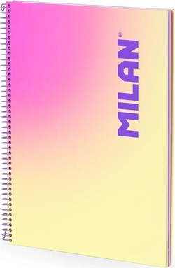 Cuaderno espiral a4 90h 95g. 1 horizontal microperforado serie sunset amarillo