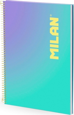 Cuaderno espiral a4 90h 95g. 1 horizontal microperforado serie sunset turquesa