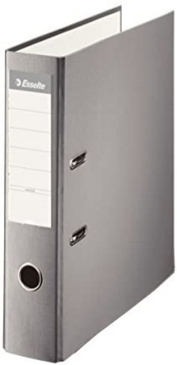 A4 LEVER FILE CABINET 75MM PLASTIC LINED CARDBOARD GREY