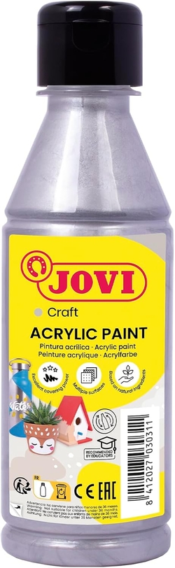 FRASCO PINTURA JOVIDECOR ACRYL PRATA 250ML