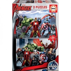 (2X100).MARVEL AVENGERS ASSEMBLE.(2 PUZLES/100 PZAS)
