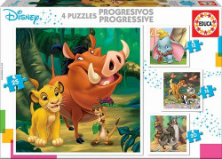 PROGRESIVOS DISNEY ANIMALS DUMBO+BAMBI+LION K.+JUNGLE BOOK