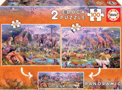 ANIMALS SALVATGES PUZLE 2X100 PECES