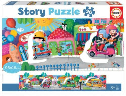 VEHICLES IN THE CITY STORY PUZZLE 26 PIECES