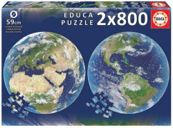 ROUND PLANÈTE TERRE PUZZLE 2X800 PIÈCES